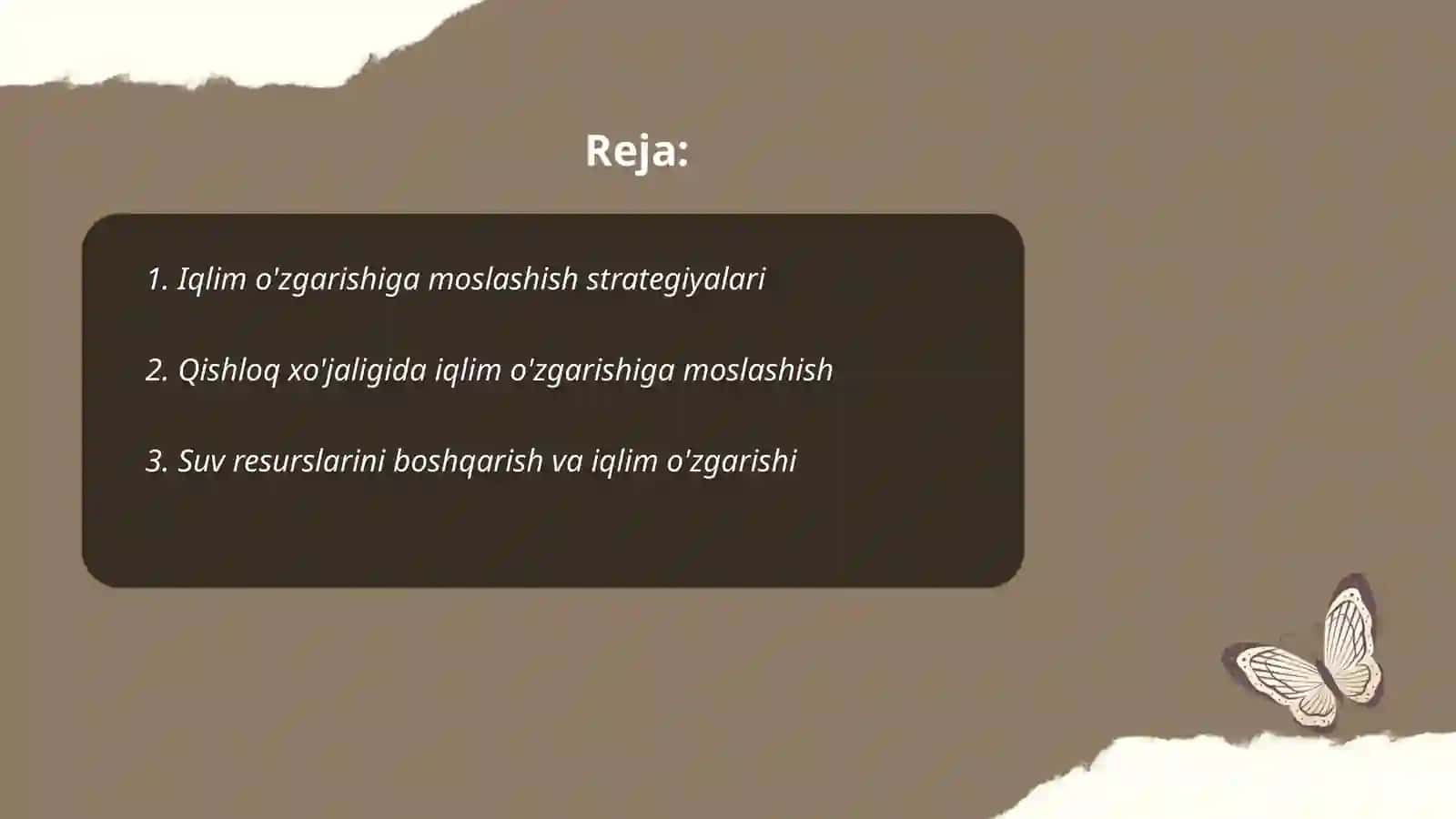 Iqlim o'zgarishiga moslashish strategiyalari 2