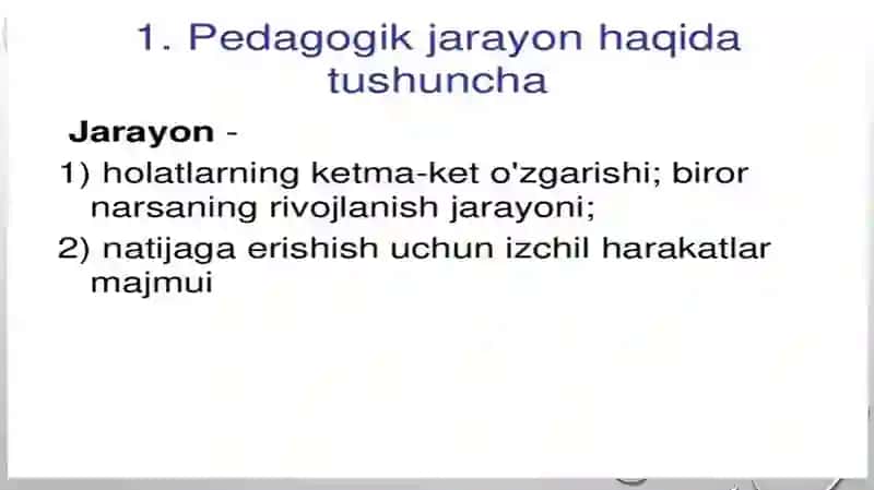 Pedagogik jarayon bosqichlari 2