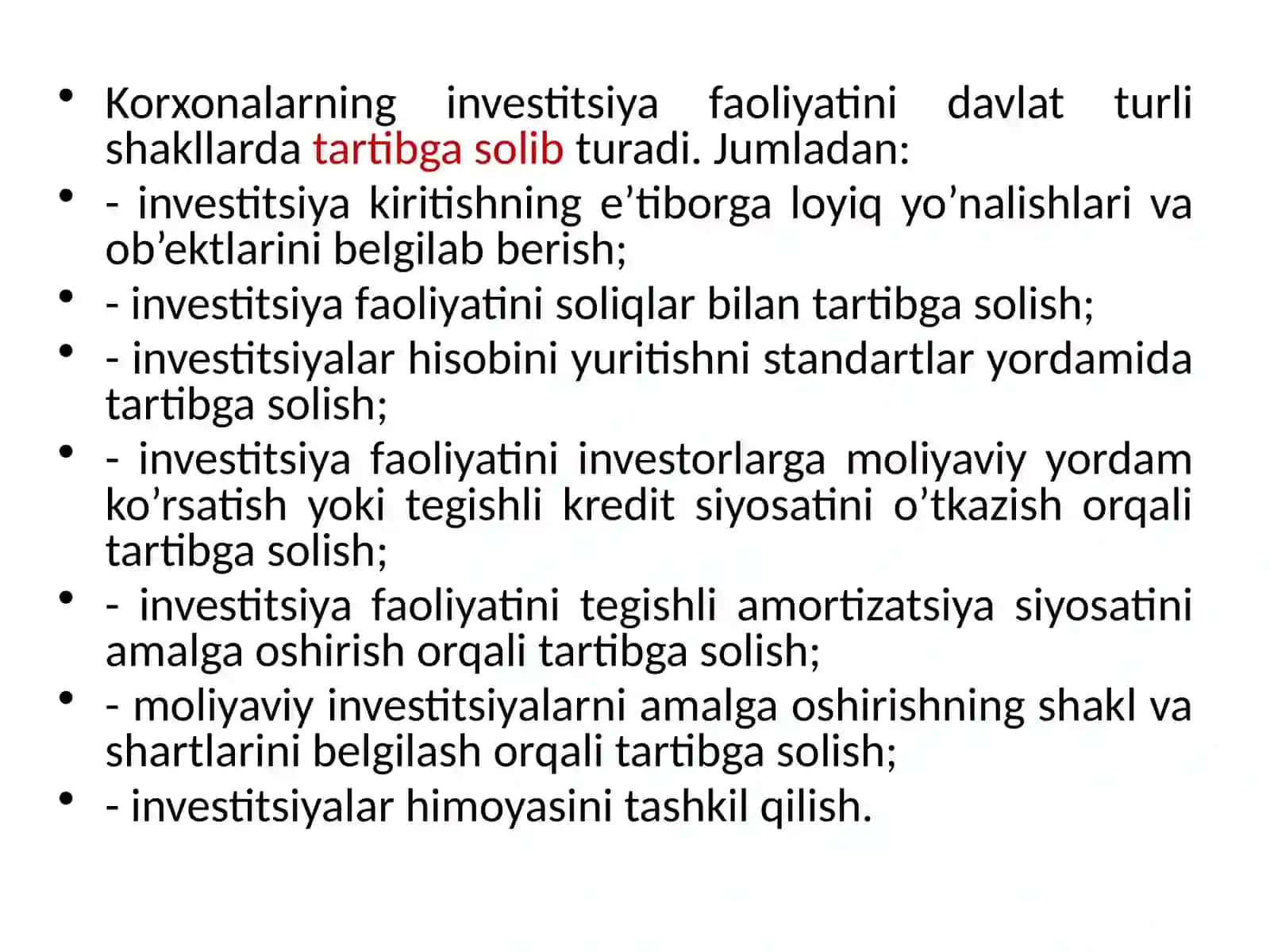 Investitsiya faoliyati 2