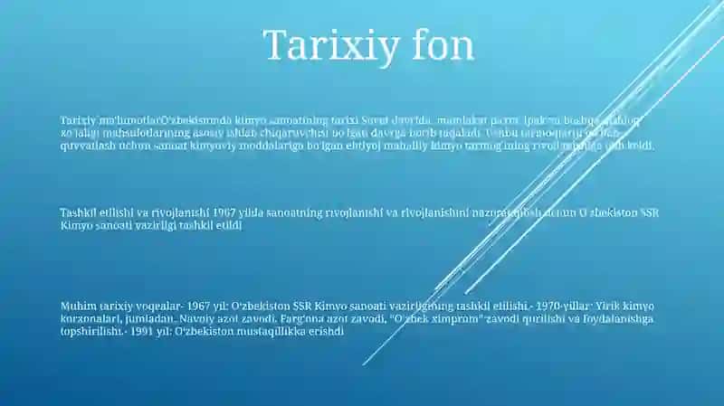 O'zbekistonda Kimyo Sanoatini Shakllanishi Va Rivojlanishi 2