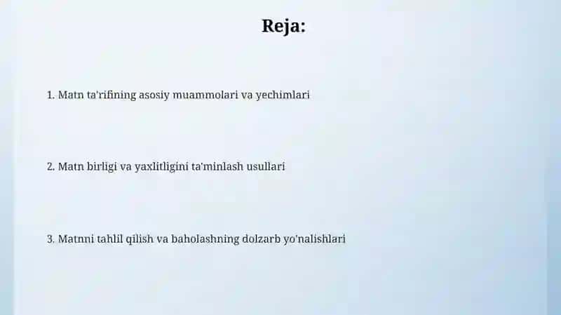 Matn ta'rifidagi muammolar va yechimlari 2