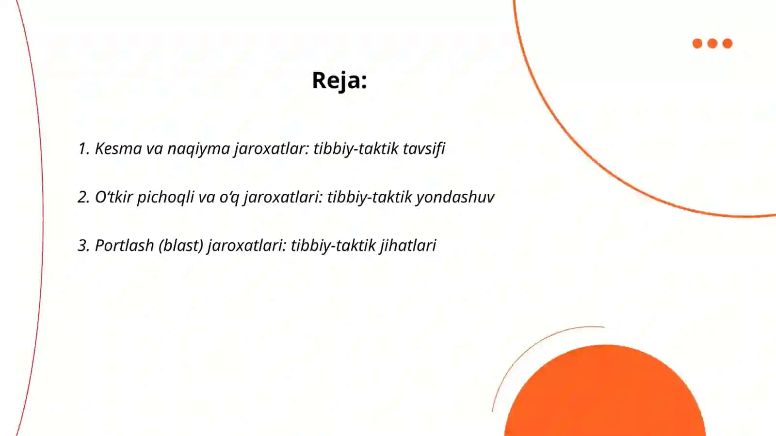 Favqulodda vaziyatlarda vujudga keluvchi jaroxatlanish o'choqlarining tibbiy-taktik tavsifi 2