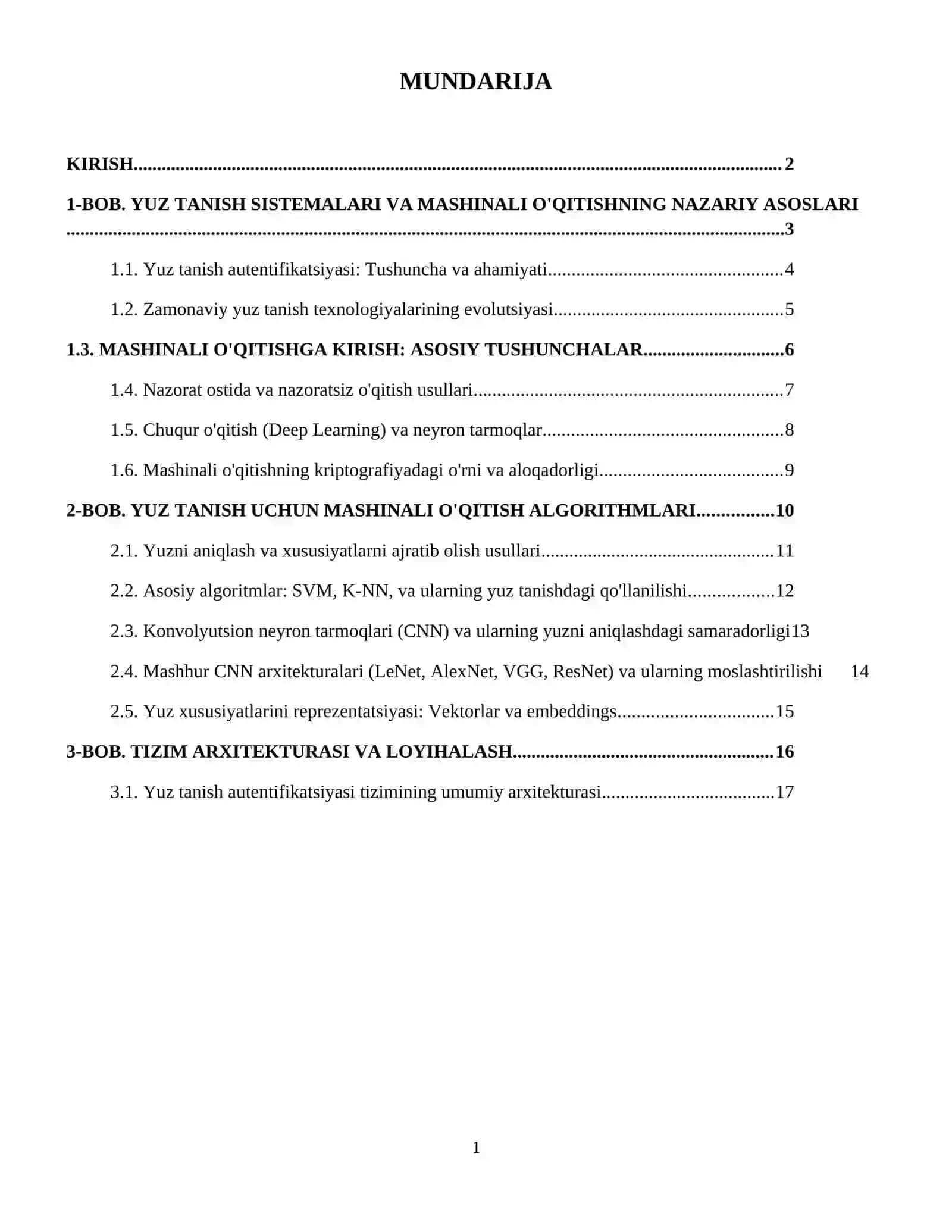 Yuz tanish autentifikatsiyasida mashinali o‘qitish algoritmlarini qo‘llash. 2