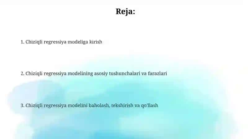 Chiziqli regressiya modeli 2
