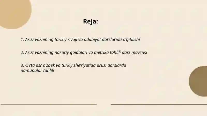 Aruz vaznida yozilgan asarlarni oʻrganish 2