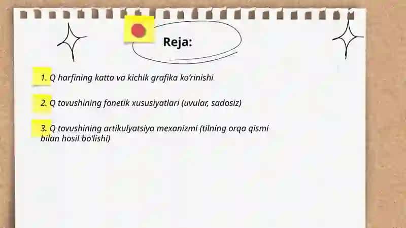Q harf va tovushi haqida 2