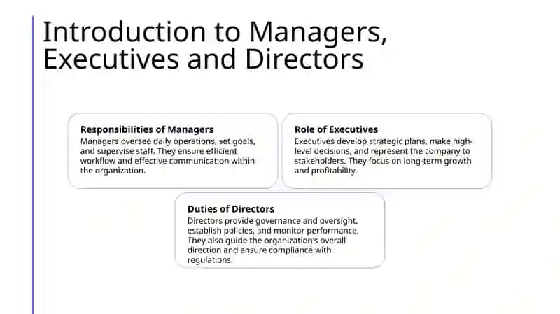 Introduction to Managers, Executives and Directors 2