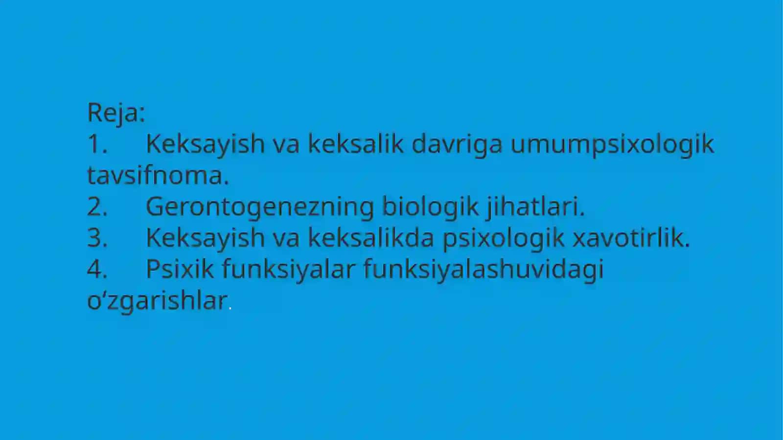 KEKSAYISH VA KEKSALIK 2
