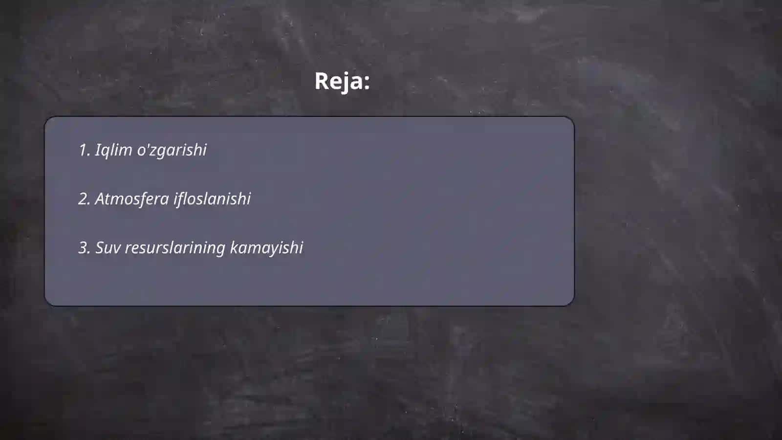 Ekalogiyaning global muammolari 2