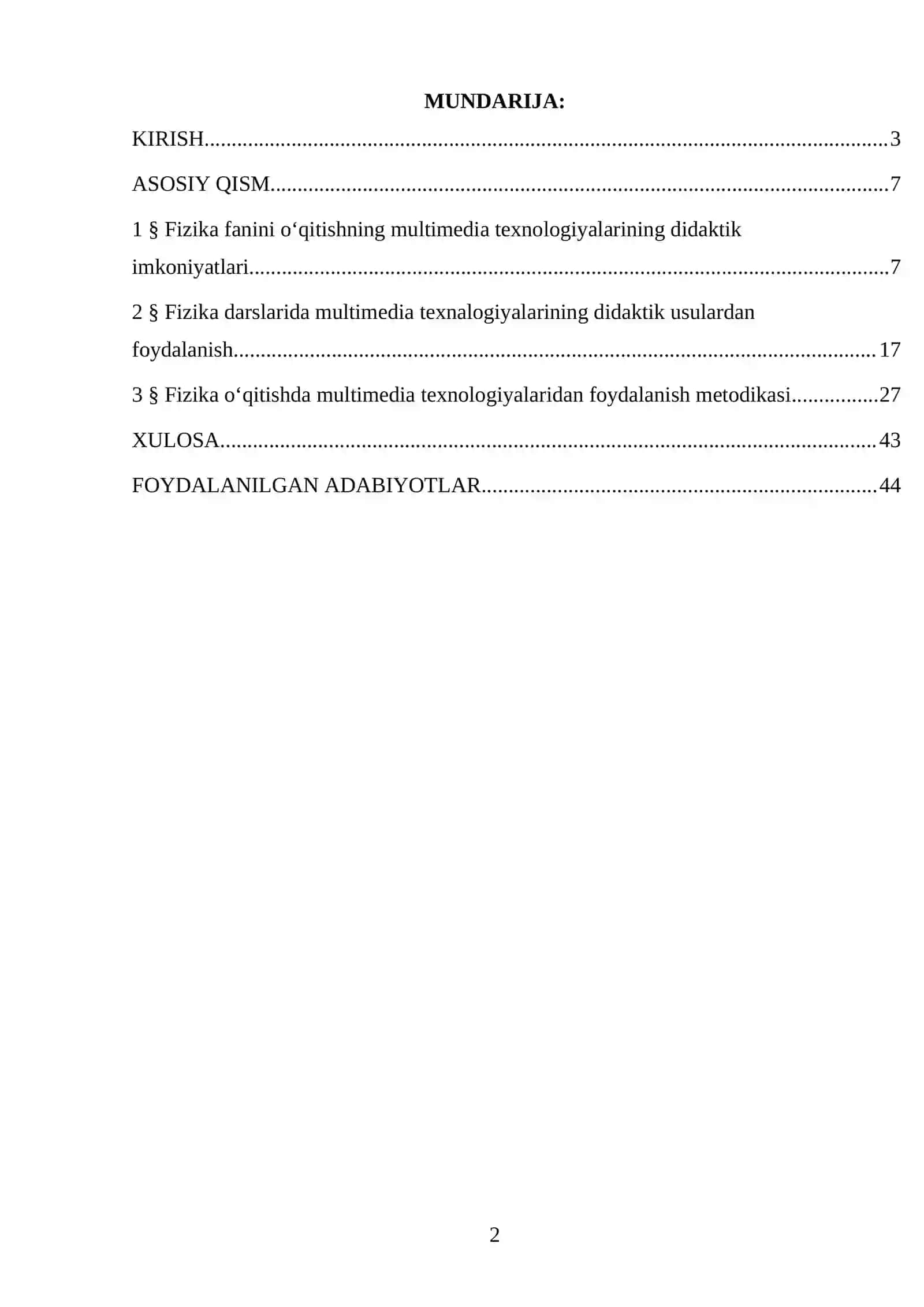 "Fizika va astronomiya o’qitish metodikasi" 2