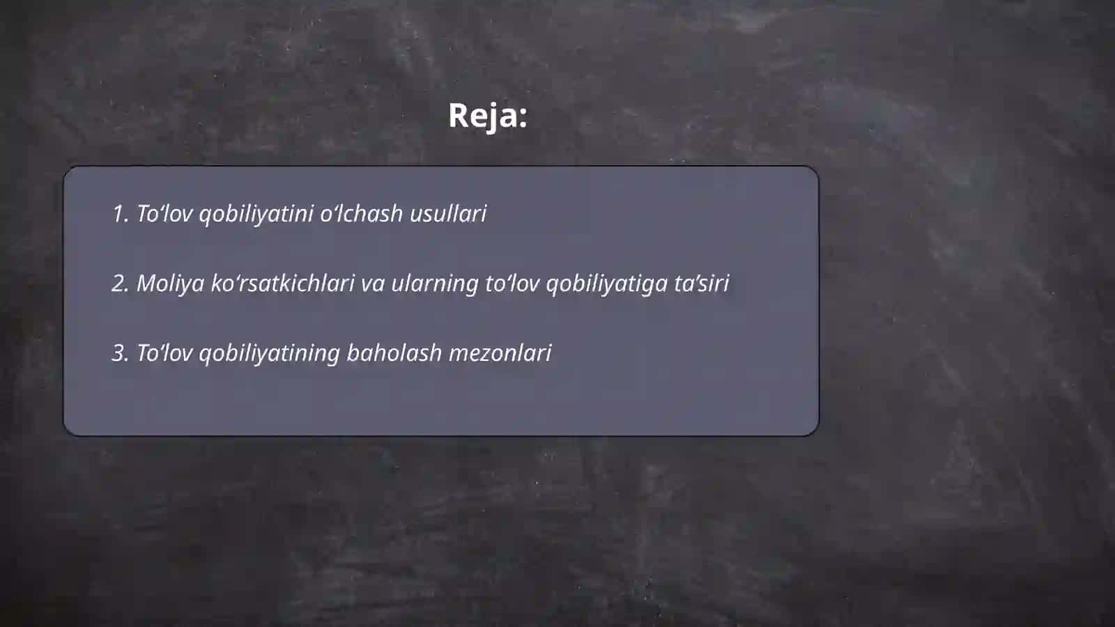 Toʻlov qobilyati taxlili 2