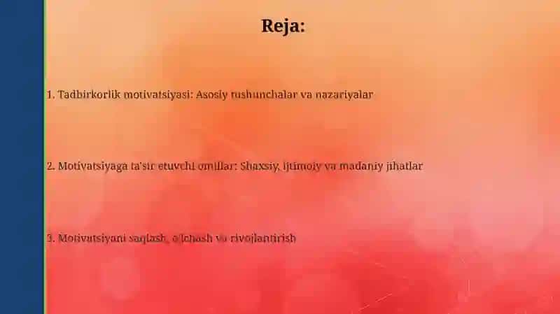 Tadbirkorlik motivatsiyasi 2