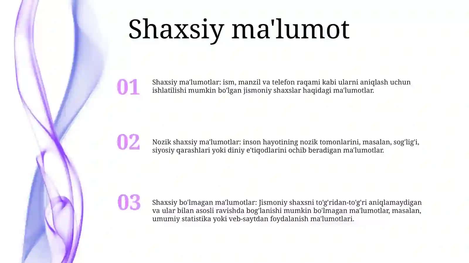 Shaxsning O'Rganishdagi Ma'Lumot Turlari 2