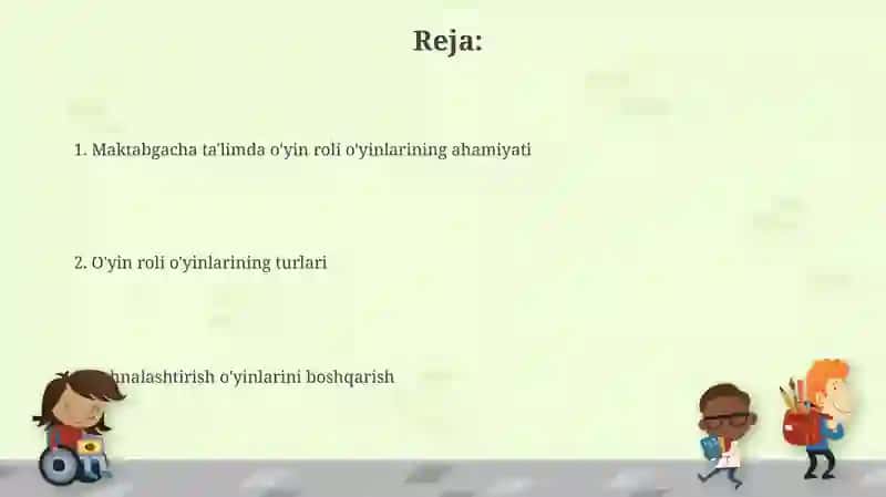 Maktabgacha ta'limda Syujetli-rolli o'yinlar 2