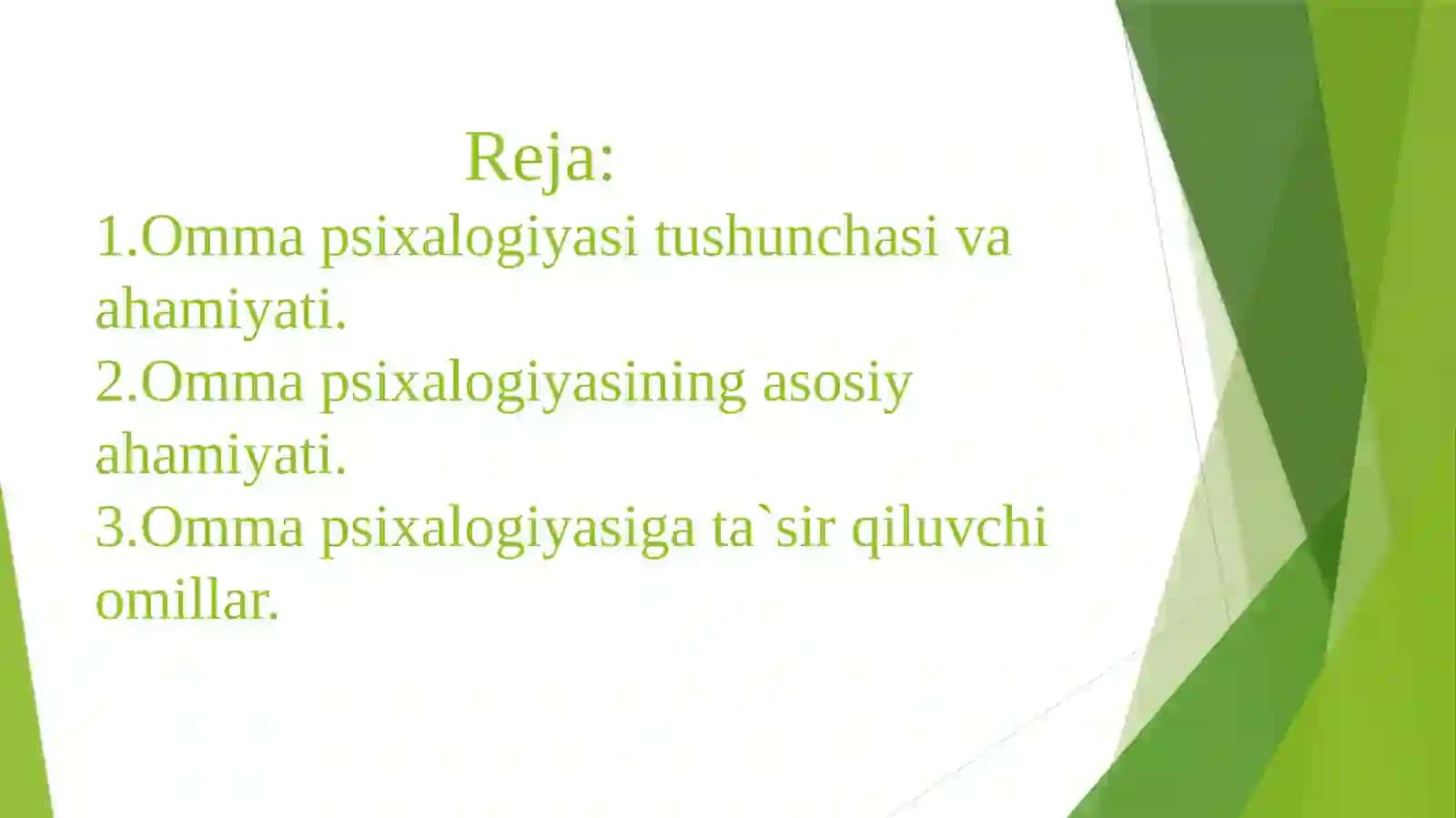 Omma psixologiyasi 2