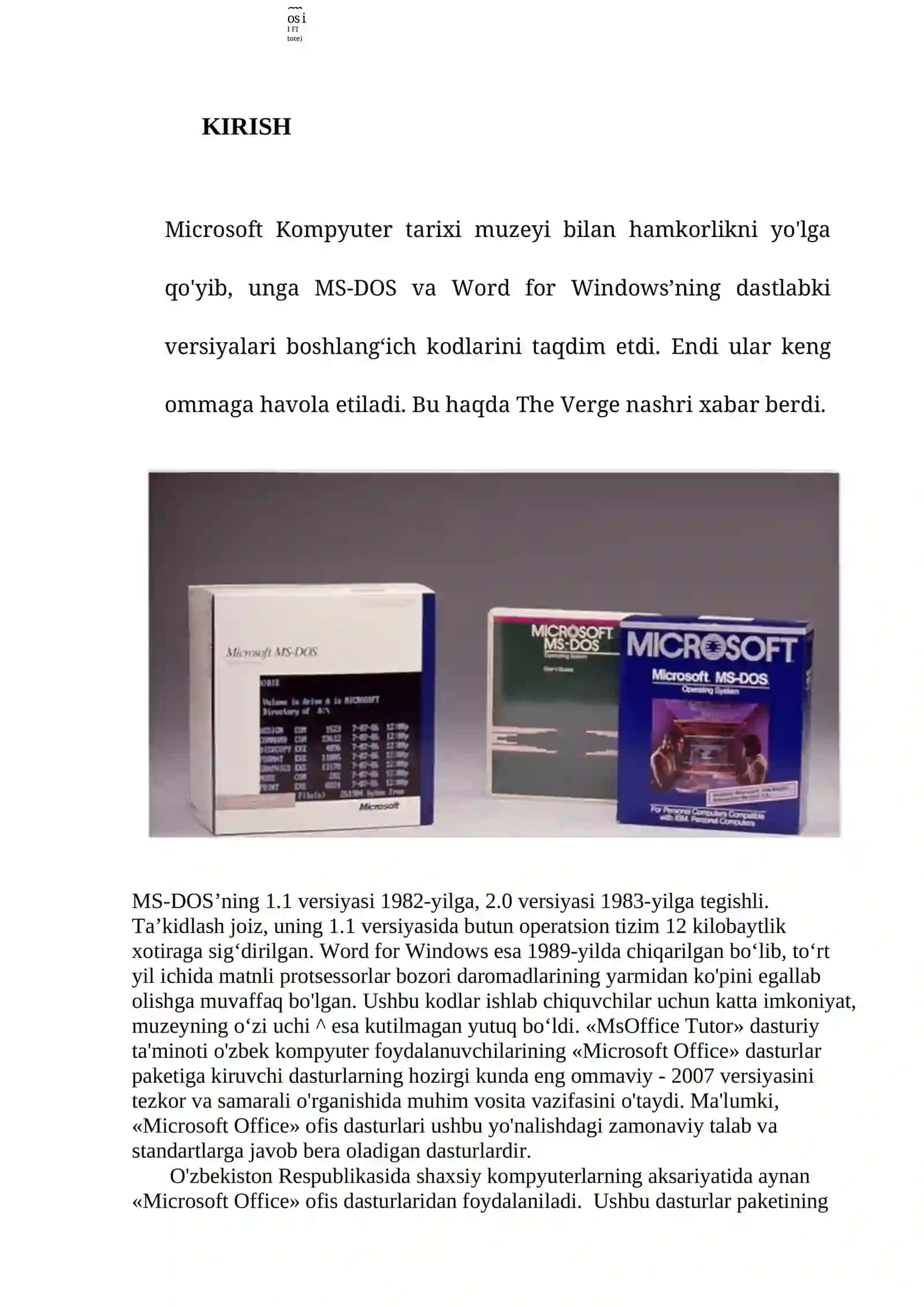 MS WORD-2007 MATN MUHARRIRIDA ISHLASHVA UNING IMKONIYATLARI 2