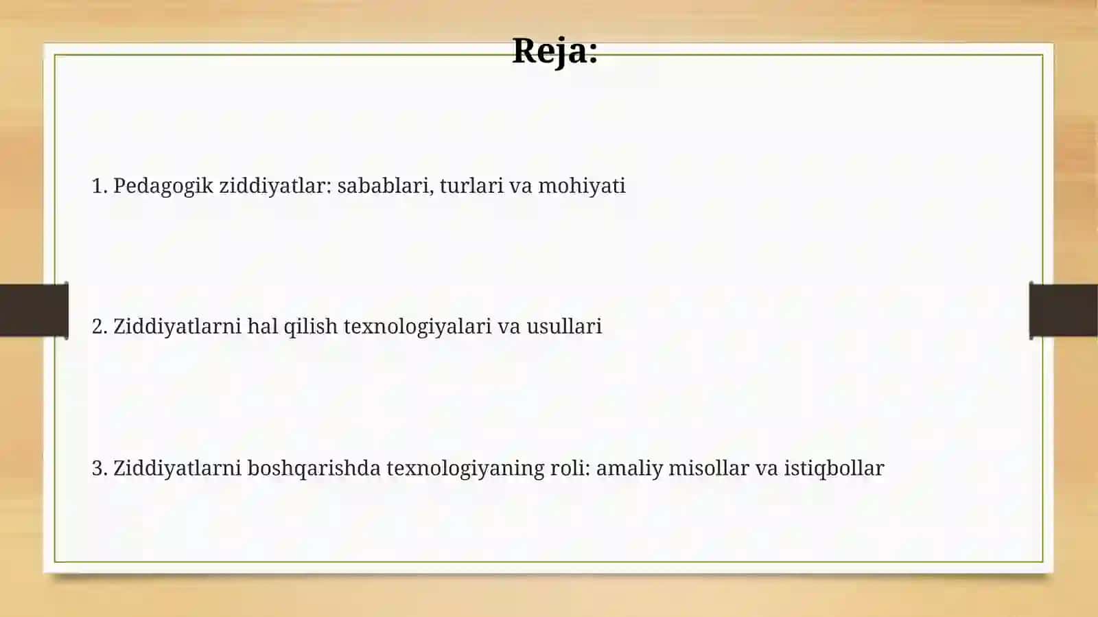 Pedagogik nizolar va bularni bartaraf etish texnalogiyasi 2