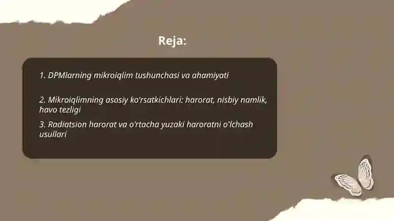 DPMlarning mikroiqlim ko'rsatkichlari 2