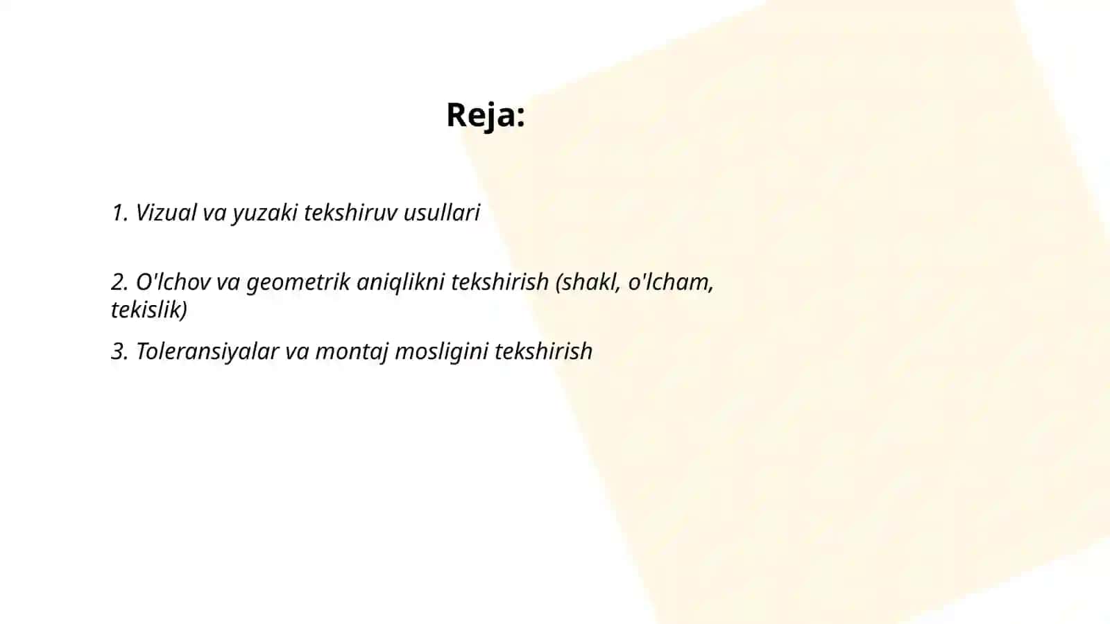 Vizual va yuzaki tekshiruv usullari 2