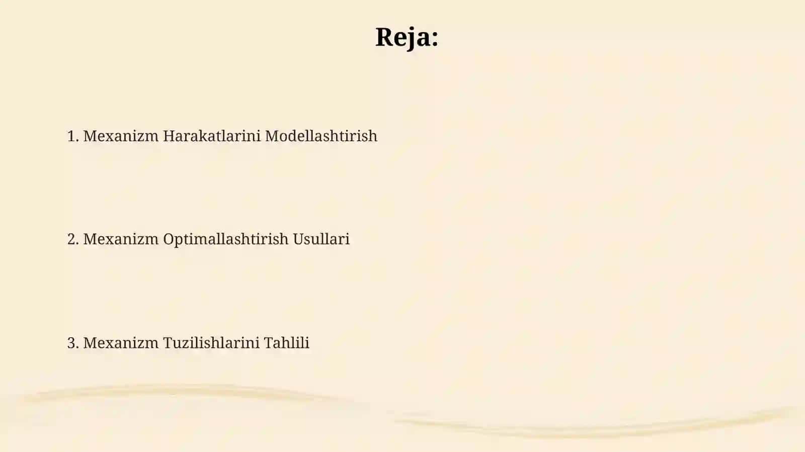 Mexanizmlarni tuzilishini tahlil qilish 2