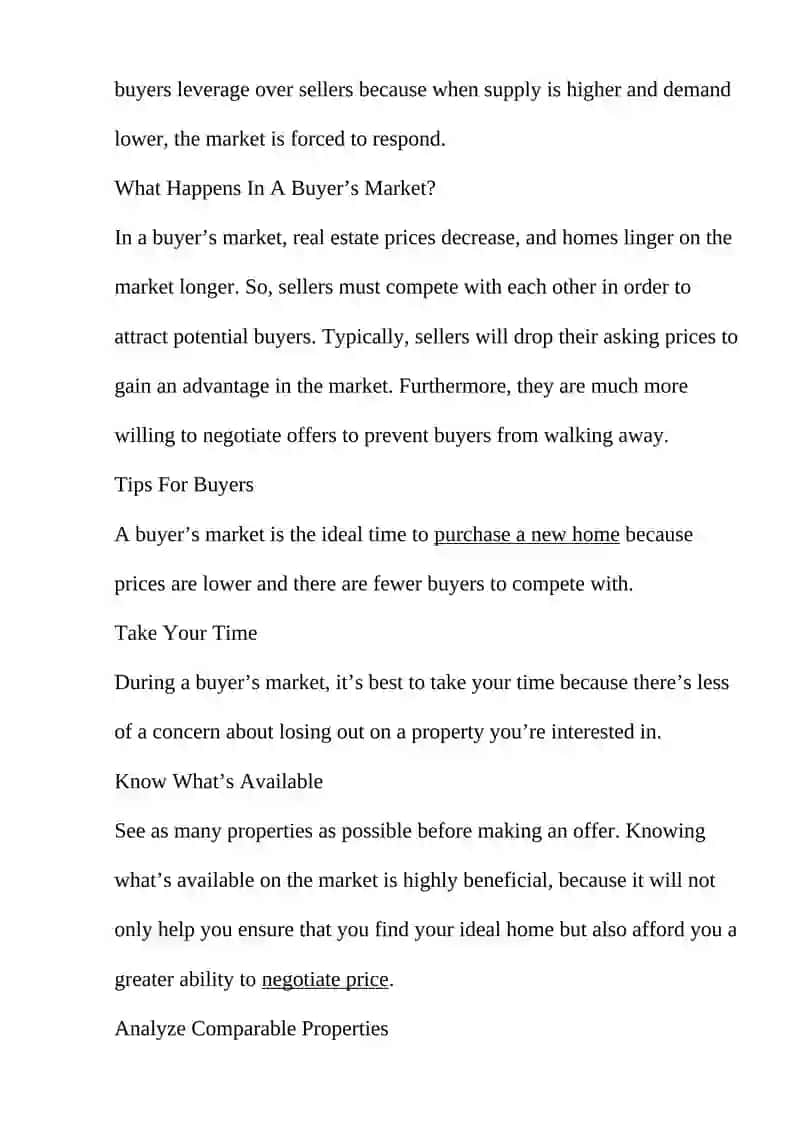 Buyer’s Market Vs. Seller’s Market 2