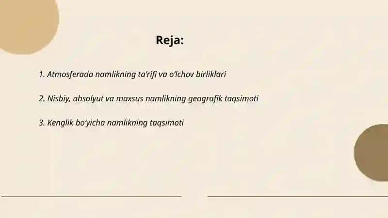 Atmosferada namlikning geografik taqsimoti 2