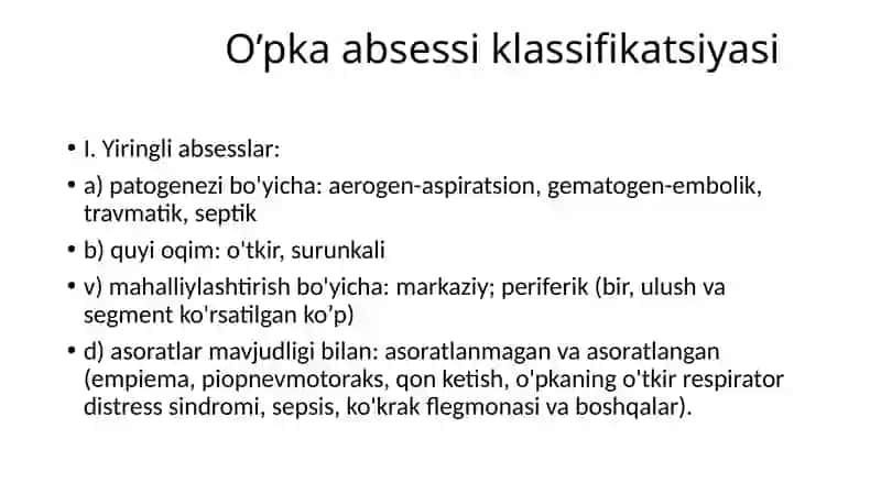O’pka absessi patogenezi klinikasi va diagnostikasi 2