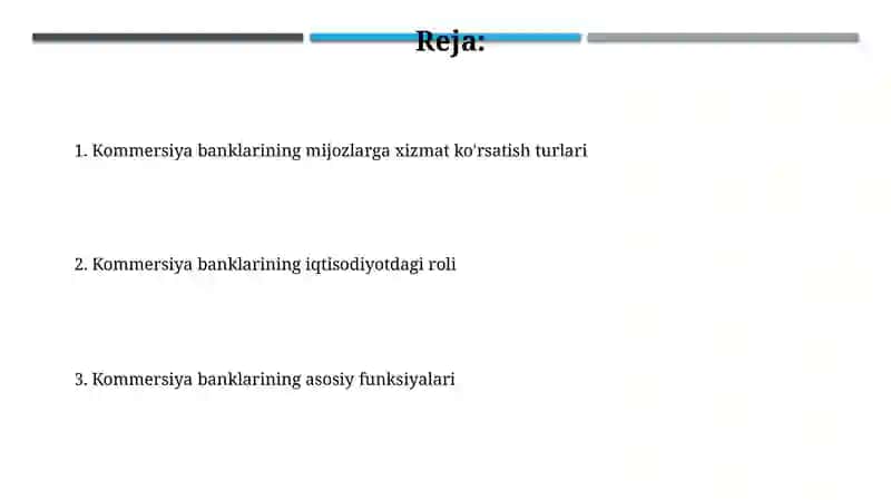 Tijorat banklari va uning funksiyalari 2