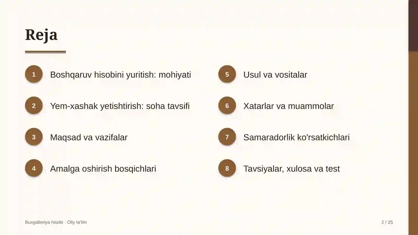 Yem-xashak yetishtirishda boshqaruv hisobini yuritish 2