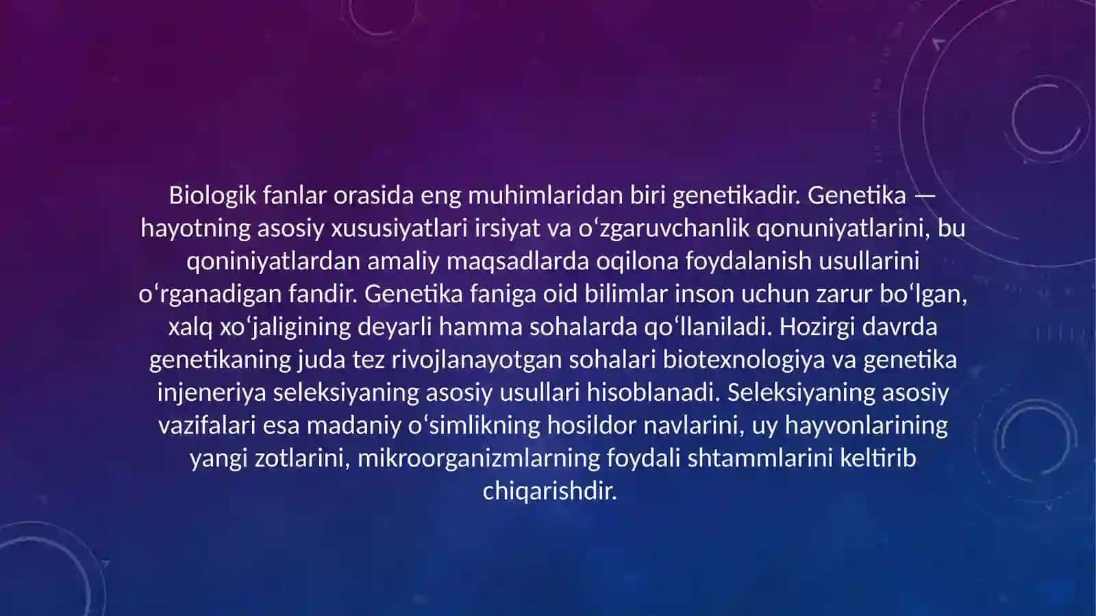 Genetika va muhitni tahlil qilish 2