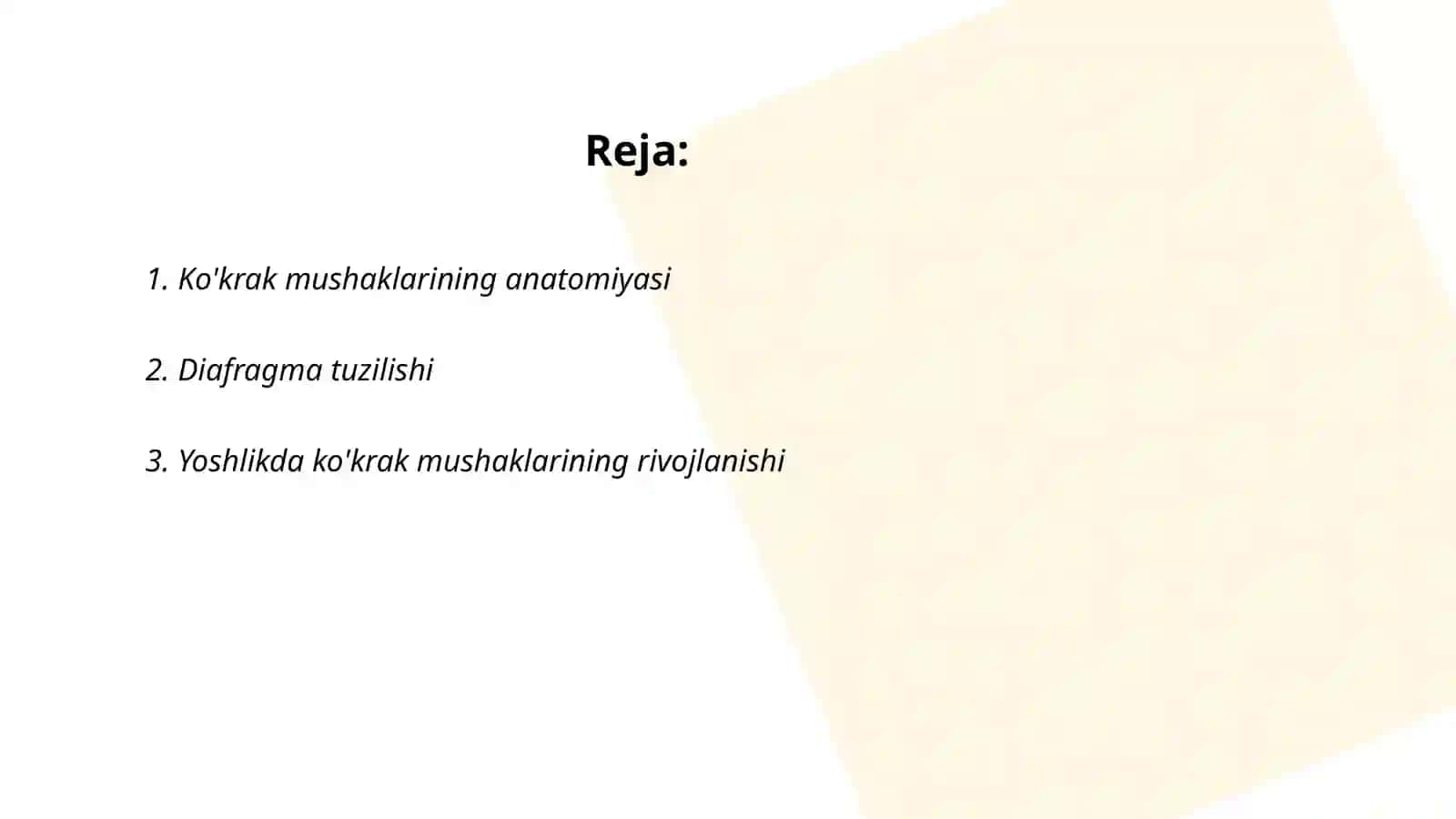 Ko'krak mushaklari va diafragma 2