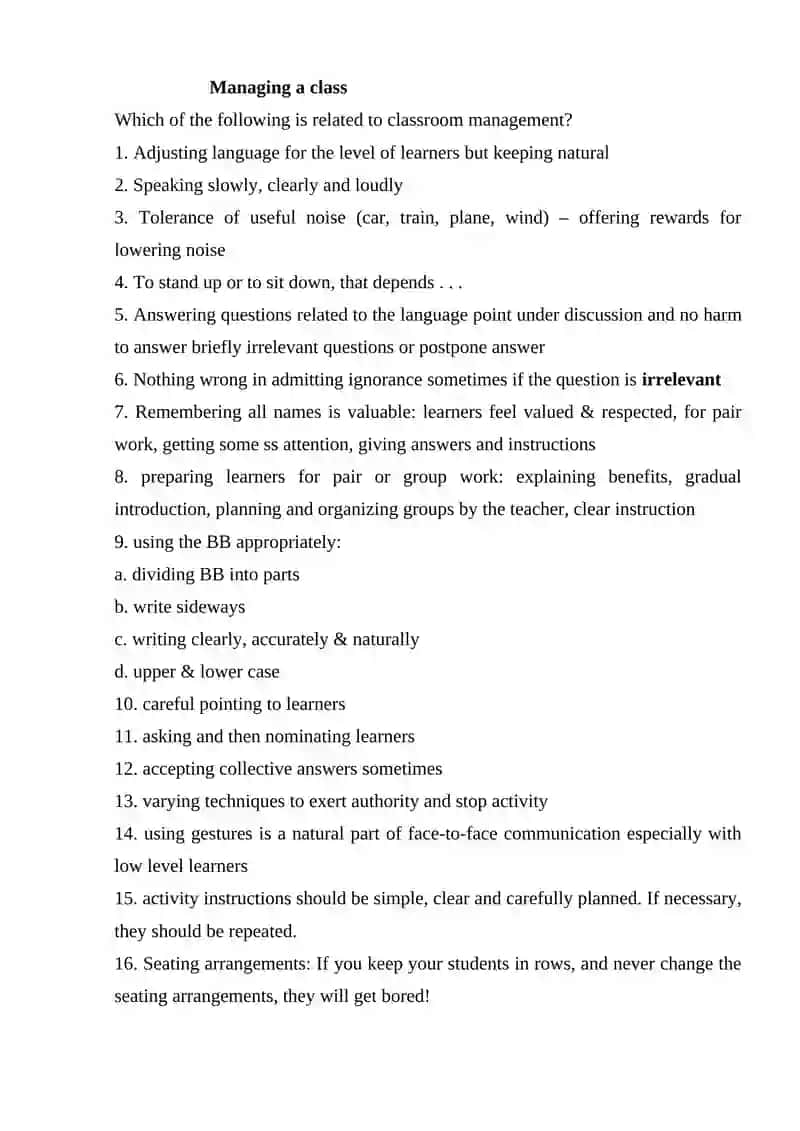 Classroom Management 2