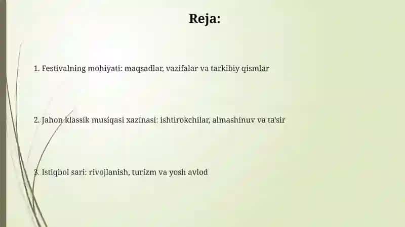 "Sharqtaronalari" xalqaro musiqa festivali 2