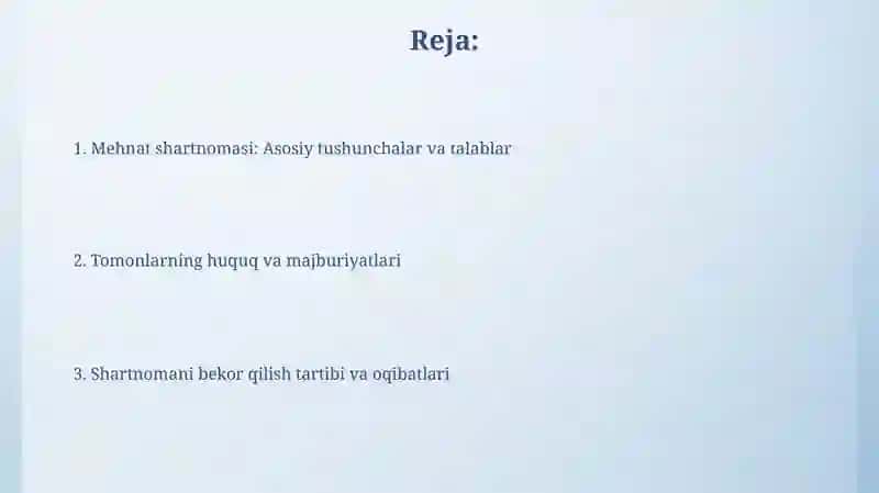 Mehnat shartnomasi 2