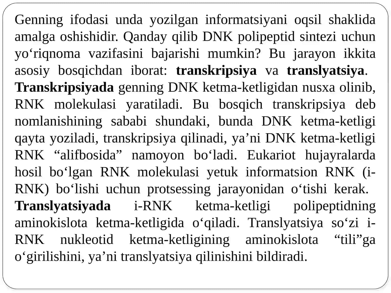 Gen ekspressiyasi va regulyasiyasi 2
