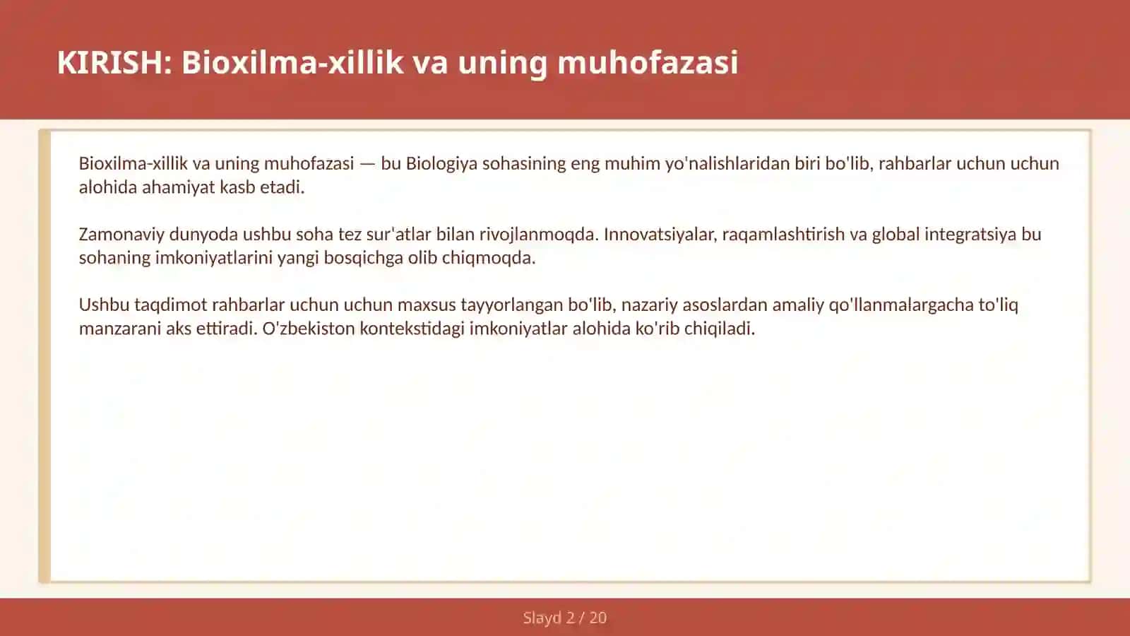 BIOХILMA-ХILLIK VA UNING MUHOFAZASI 2