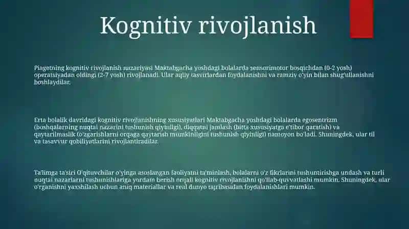 Kichik Maktab Davrida Psixik Rivojlanish Xususiyatlari 2