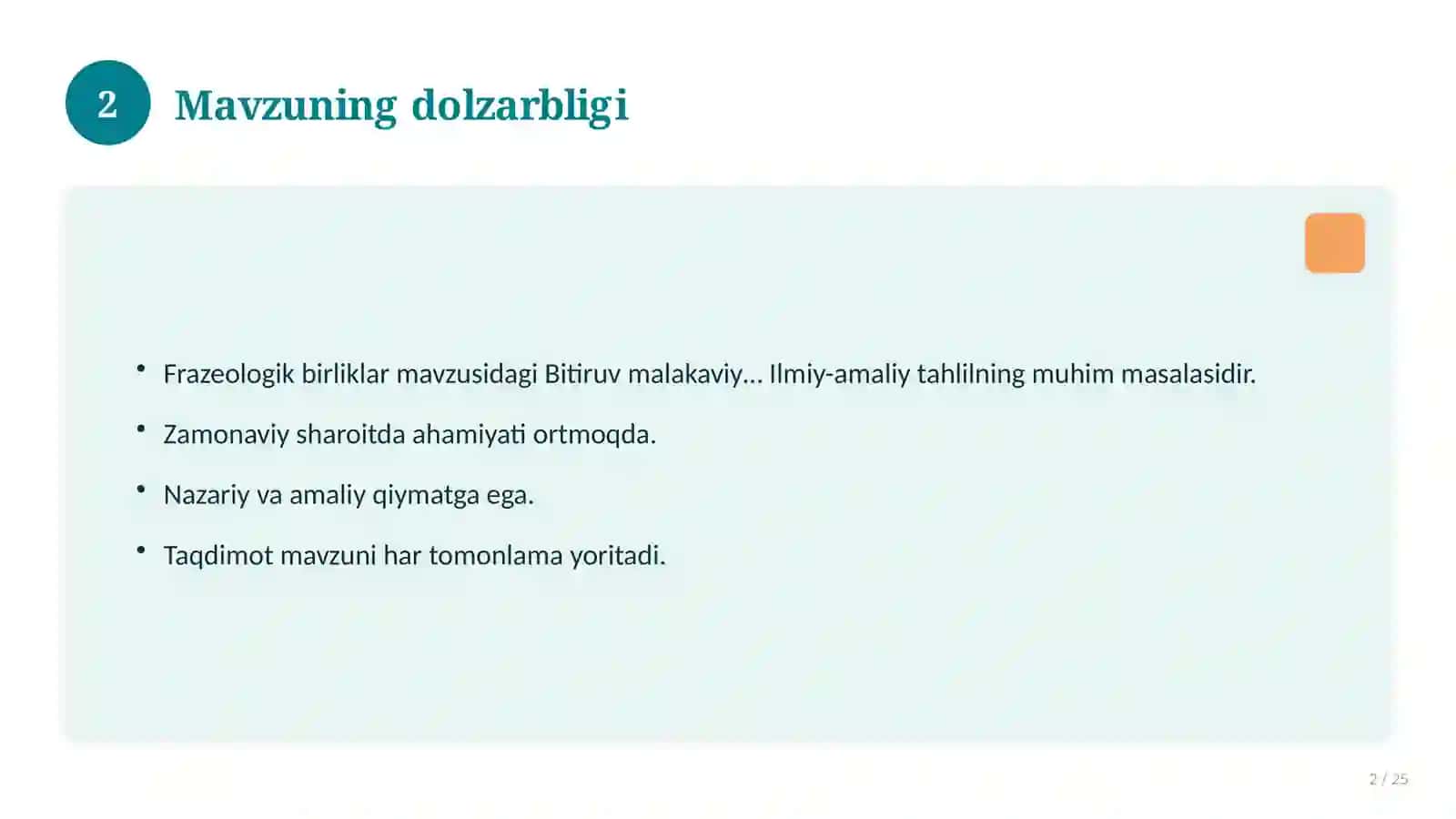 Frazeologik birliklar mavzusidagi Bitiruv malakaviy ishi 2