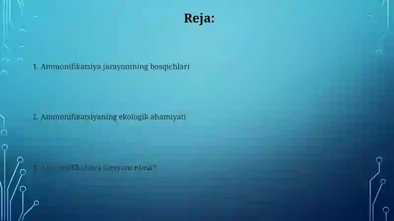 Ammonifikatsiya jarayoni 2