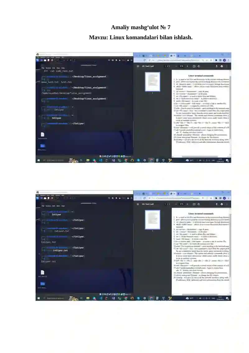 Linux komandalari bilan ishlash 2