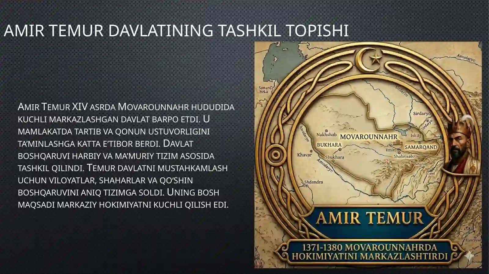 Amir Temur davrida davlat boshqaruvi 2