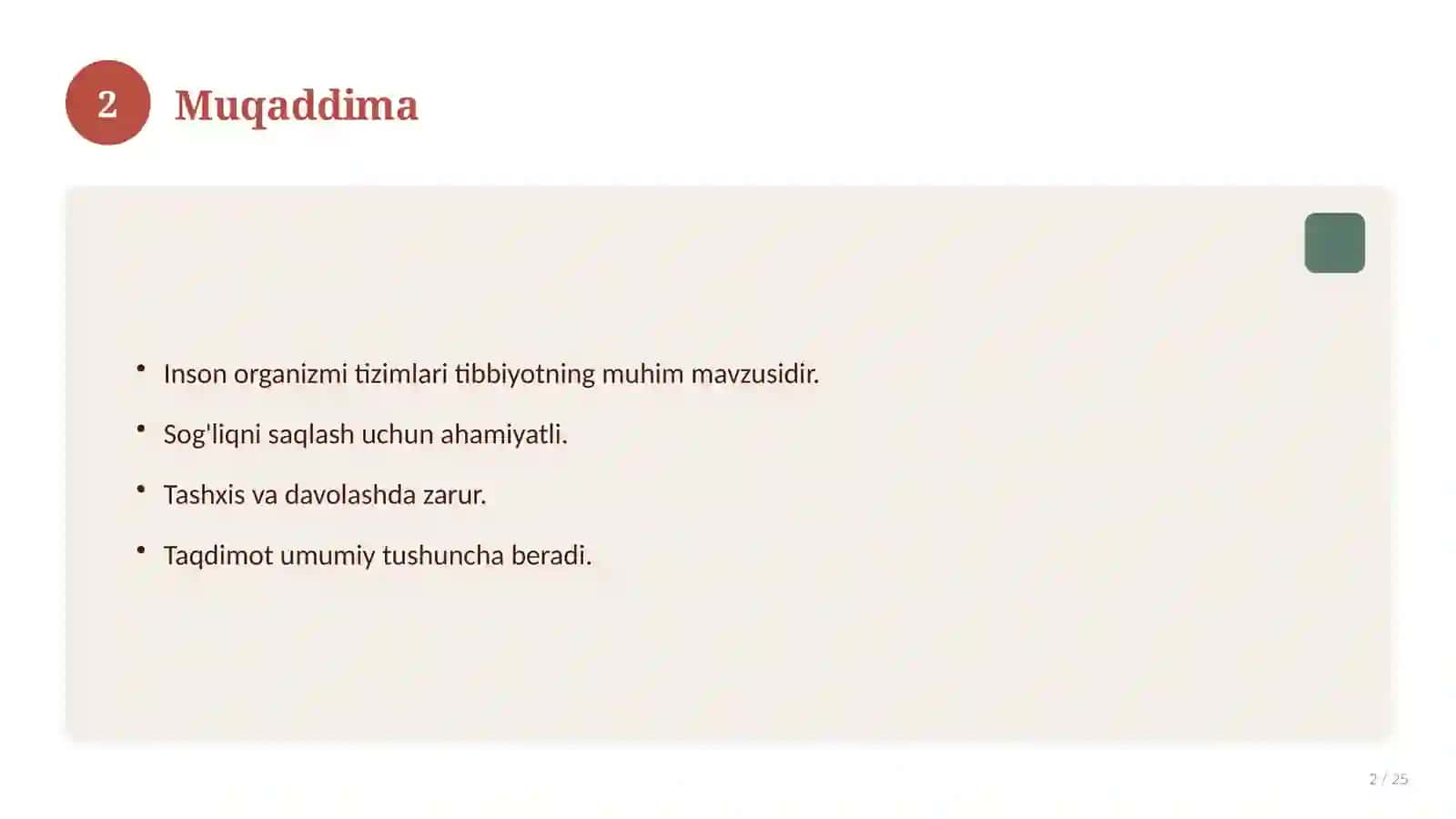 Inson organizmi tizimlari 2