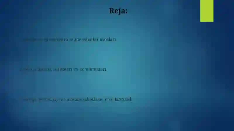 Aloqa va shaxslararo munosabatlar 2