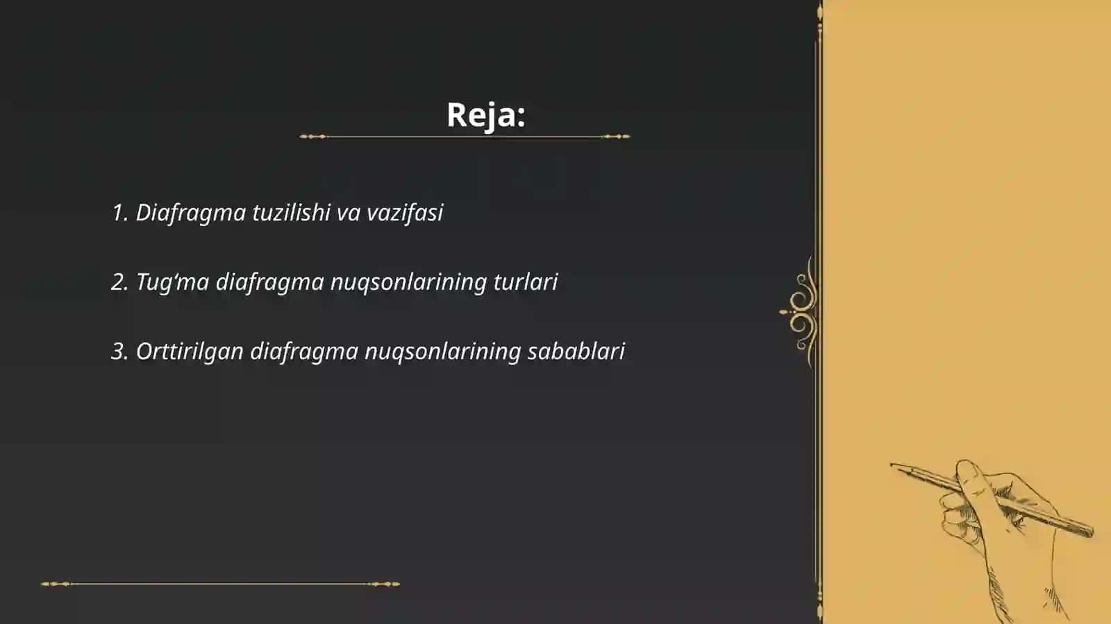 Diaframmaning tugʻma va orttirilgan nuqsonlarida operatsiyalar 2