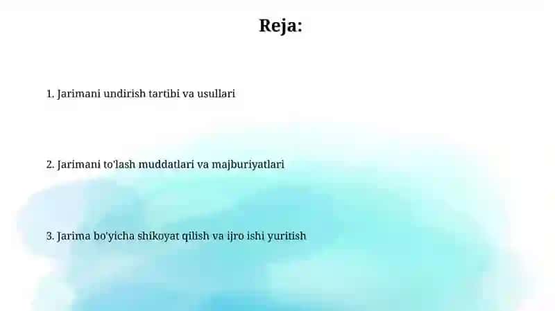 Jarima jazosini ijro etish tartibi 2