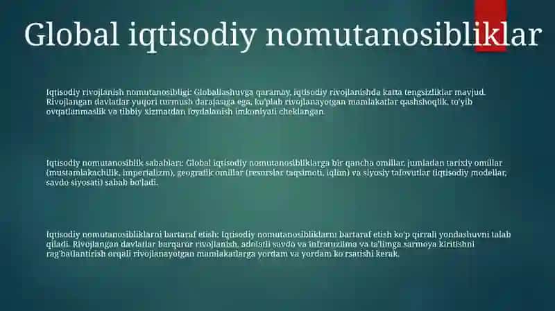 Global Muammolarning Mezonlari Va Darajalari 2