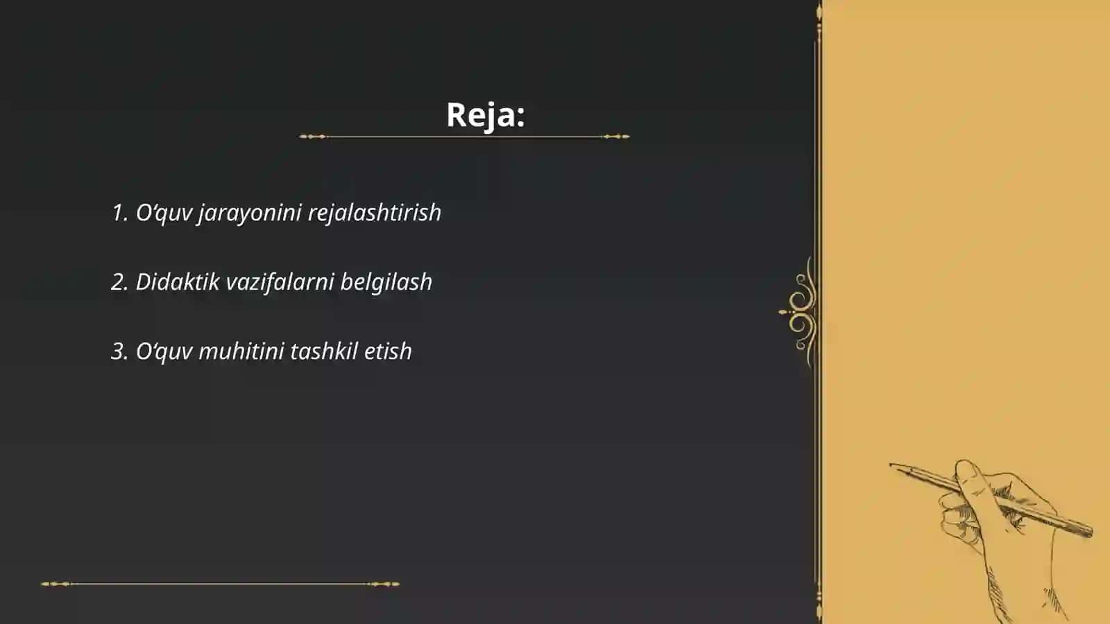O‘quv jarayonini rejalashtirish 2