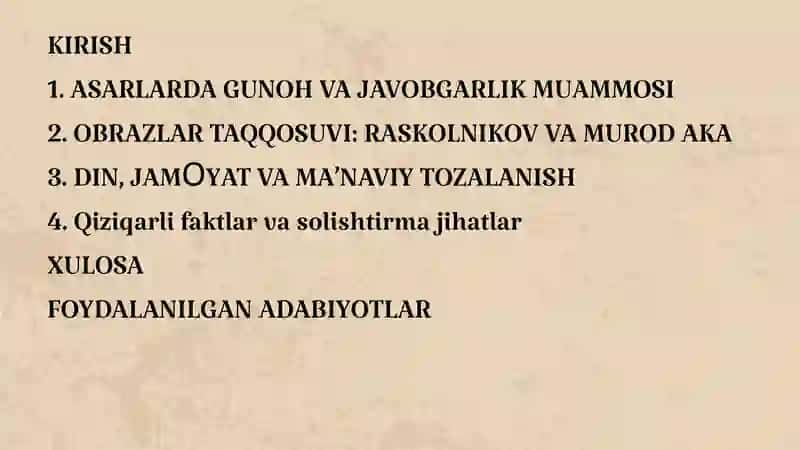 "Diyonat" va "Jinoyat va jazo" 2