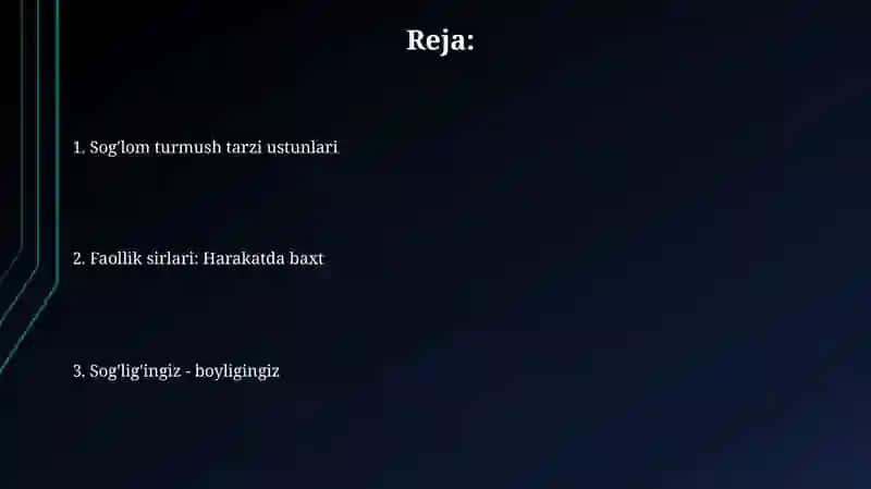 Sog'lom turmush tarzi ustunlari 2