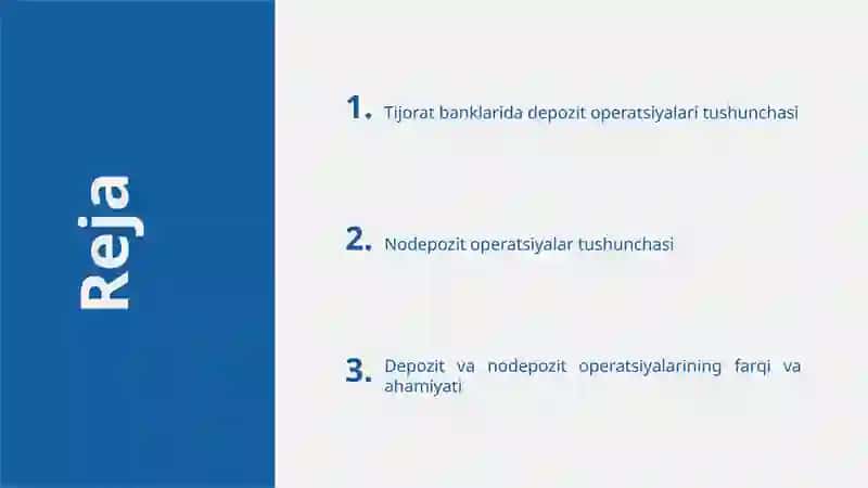 Depozit va Nodepozit Operatsiyalar 2